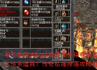 苍月岛两大BOSS能爆哪些稀有装备和珍贵道具?传奇私服掉落攻略解析 苍月岛两大BOSS能爆哪些稀有装备和珍贵道具?传奇私服掉落攻略解析